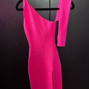 Pink One-Shoulder Dress